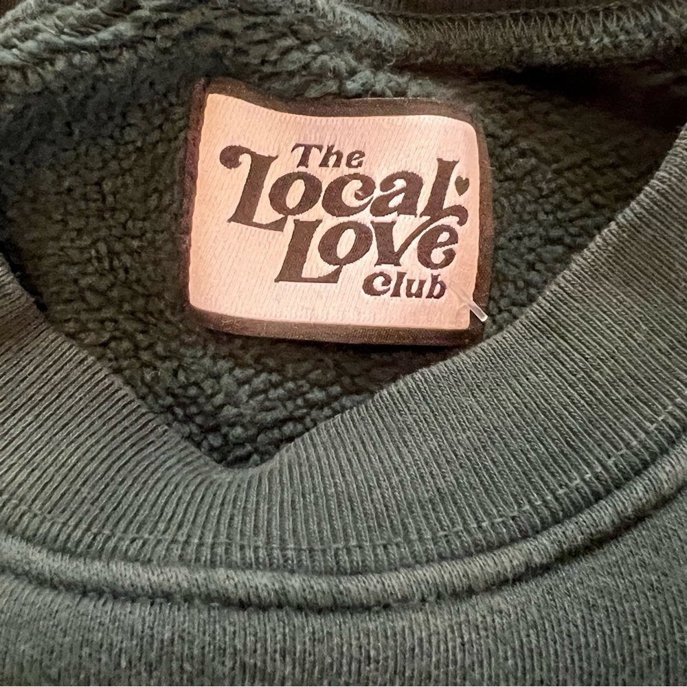 The Local Love Club Aura Crewneck Sweatshirt Green pullover Graphic Small - Picture 10 of 12